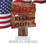 Large Beware Danger Haunted Keep Out Halloween Yard Sign Home Outdoor Lawn Decoration With Stakes Scary Spooky Decor 17x13 Inches (Danger)