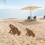 2 Pcs Rusty Frog Decorative Garden Stakes, Metal Yard Decor Metal Statues Garden Sculptures and Yard Art, Patio, Lawn Ornaments