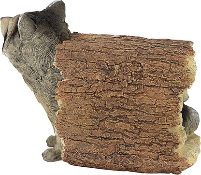 Design Toscano Bandit the Raccoon Indoor/Outdoor Garden Animal Statue, 10 Inch Long, Cast Stone Resin, Full Color Finish