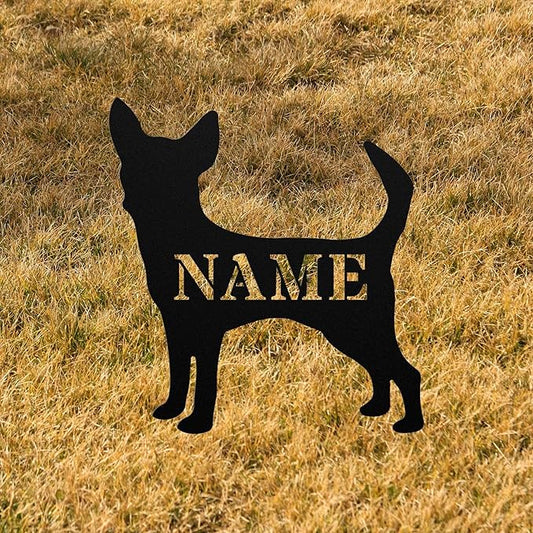 Personalized Chihuahua Garden Statue Stake,Custom Chihuahua Outdoor Yard Art Decor,Memorial Remembrance Sculpture,Outdoor Statue for Yard Garden Porch Lawn Grassland Park Farm Flowerpot Decor.