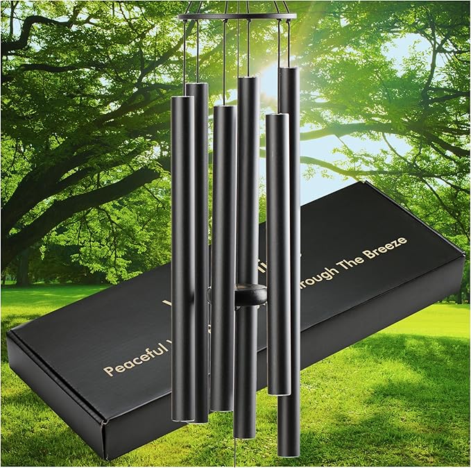 Whistywares Deep Tone Outside Wind Chime - Large Tube Wind Chimes for Outdoors - Soothing Tuned Tones - Ideal Feng Shui Chime - Windchime for Home, Garden or Patio.