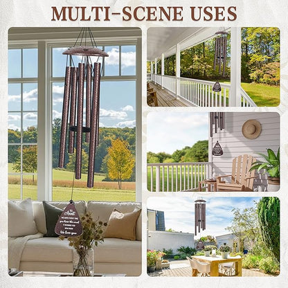 Aunt Gifts, 32" Bronze Wind Chimes, Birthday Gifts for Auntie from Niece Nephew, Auntie Gift Ideas, Best Aunt Ever Gift for Women Birthday Christmas Mother's Day, Home Decor