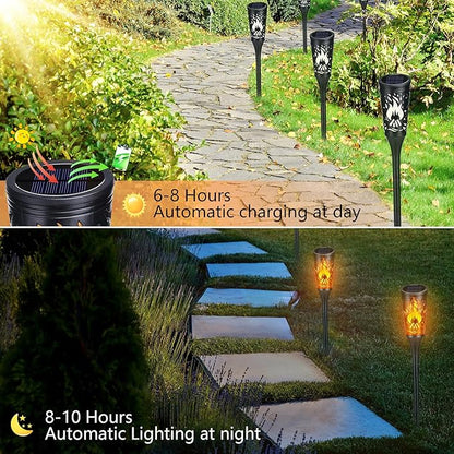 Toodour Solar Lights Outdoor, 6 Pack Solar Torch Lights with Flickering Flame, IP65 Waterproof Yard Lights Landscape Decoration Lighting for Outside Garden Lawn Pathway Patio Decorations