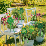 Cinrobiye 6 Pcs Metal St.Patrick's Day Planter Stakes Irish Table Centerpiece Lucky Shamrock Garden Stake Outdoor Lawn for St.Paddy's Day Garden Greetings Home Farmhouse Decor (Shamrock)