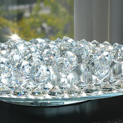 HDCRYSTALGIFTS 48pcs Clear Crystal Ball Prism 20mm Chandeliers Prism Sun Shine Catcher Rainbow Pendants Maker, Hanging Crystals Prisms for Windows Glass Ball Ornaments for Christmas Tree