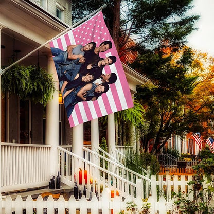 2x3 Foot The Outsiders Decorative Flag with 2 Brass Grommets for Indoor Outdoor, Double Stitched, Wall Hanging Tapestry Room Decor, College Dorm Decorations (PINK AMERICAN, 2x3 ft)