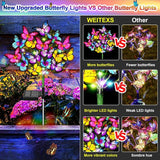 WEITEXS Solar Garden Lights Outdoor Waterproof Solar Lights 2 Pack with New Upgraded 72 LED 34 Butterfly Outdoor Solar Lights for Yard Outside Garden Pathway Decor Gifts for Womens Mother's Day