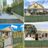 Faux Ivy Privacy Fence Screen 20PCS 20 x 20 Inch Artificial Faux Ivy Hedge Expandable Faux Privacy Fence with 100 pcs Zip Ties Decoration for Wall Screen, Outdoor Garden, Wedding Decor (200x40 inches)
