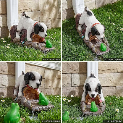 Funny Dog Gutter Downspout Extender Statue, Garden Animal Decor Gutter Extension, Splash Block, Eco-Friendly Resin, Outdoor Decor Sculpture, Gutter Diverter Rain Perfect for 3"x4" Downspout