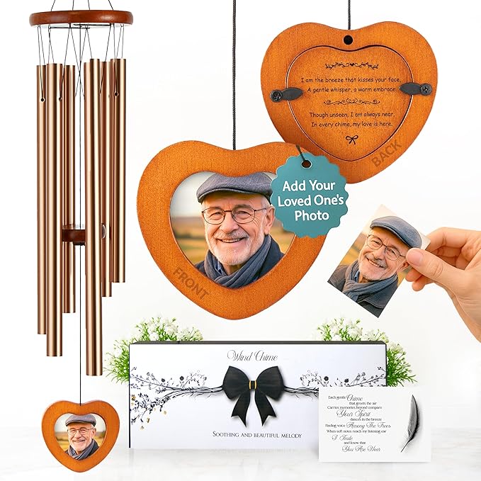 32 Inch Memorial Wind Chimes Outdoor, Wind Chimes for Loss of Loved One, Memorial Gifts for Loss of Mom, Sympathy Gifts for Mother, Father, Brother, Sister