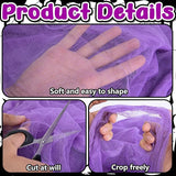 RunNico 197'' x 85'' Halloween Purple Scary Gauze, Purple Haunted House Creepy Cloth, Spooky Fabric Hanging Decoration for Horror Themed Party Supplies Indoor Outdoor Wall Yard Doorway Porch Decor