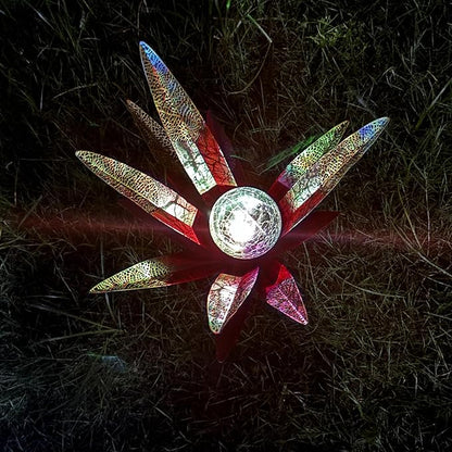 Tequila Rustic Sculpture, Metal Agave Statues Garden Hand Painted Decor for Yard Lawn Patio, Home Outdoor Courtyard Decoration with Solar Light Hollowed Leaves, Ornament Gifts (Red, Size)