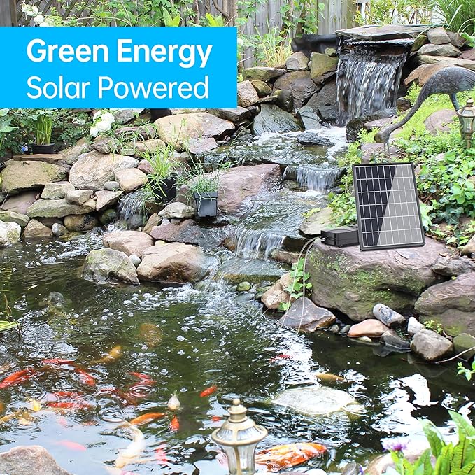Biling 5.5W Solar Fountain for Bird Bath, Garden Pond, Fish Tank & 8W Solar Pond Aerator with 4400 mAh Battery Backup for Fish Pond Stock Tank Aquarium
