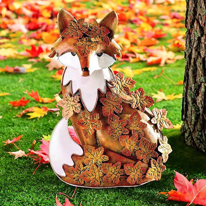 10" Metal Cute Fox Garden Accent, Whimsical Fox Lover Ornament, Real Metal Sculpture Decor, Funny Animal Outdoor Statue, Unique Decorative Lawn Fox Figurine Gift