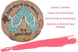 Spoontiques - Garden Décor - Beach Sandals Stepping Stone - Decorative Stone for Garden