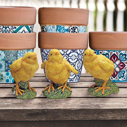 Design Toscano QM12335 Hatching Chicks, Baby Chicken Statues,Full Color