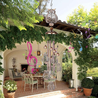 Wind Chimes for Outside- Owl，Owl Gifts for Women Men，Metal Wind Chimes Memorial for Outside/Indoors, Lawn, Patio, Home, Porch, Yard Decor, Garden Decorations
