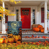 Garden Flags, Garden Flag, Stained Glass Style Pumpkin Maple Leaf Double-Sided Flags for Farmhouse Yard Outdoor Decoration-12 x 18inch (Pumpkin2)