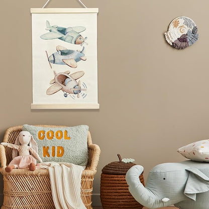 NQDWX Airplane Hanging Flag for Toddler Boys - 12x17 Inch Nursery Banner, Cute Kids Room Art, Gift for Little Pilots & Aviation Lovers. (144)