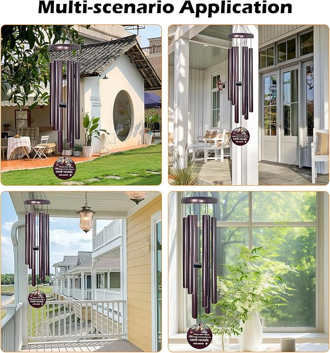House Warming Gifts New Home - 32" Wind Chimes for Outside with Harmony Tone, Housewarming Gifts for Friends Couple New Homeowner, Funny Decor for Garden, Patios and Backyard