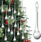 H&D 20pcs Hanging Chandelier Crystal Teardrop Prism Accent Rainbow Suncatcher Christmas Tree Decorations (Clear, 20X80mm)