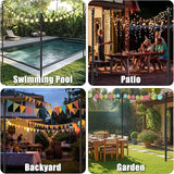 10Ft String Light Poles 6 Pack for Outside, Metal Outdoor Light Poles with 5 Prongs for Garden Patio Backyard Deck, Fence Bracket Hanging Light for Party Wedding Decor