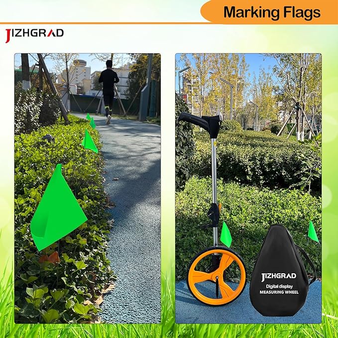 50Pack Green Marking Flags, JIZHGRAD 13x4x5 Inch Marker Flags Use for Yard & Lawn, Boundary & Dog Training, Survey & Landscape, Sprinkler & Surveyor, Garden & Construction, High Visibility, Sturdy, Versatile, UV & Weather Resistant