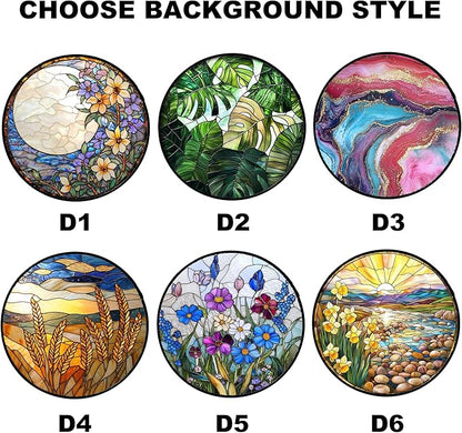 Personalized Custom Photo Boy Mom Stained Glass Window Hanging - Customized Ornaments Memorial Gifts Suncatchers Christmas Birthday Mother's Day for Lovers Women Men Dad Mom Grandma