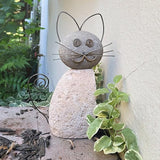 Happy Gardens Cat Garden Statue with Whiskers