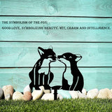 Adorable Fox Stake Decoration, Metal Yard Art Animal Stake Black Fox Silhouette Statues for Yard Lawn Outdoor Decorations (1PCS)