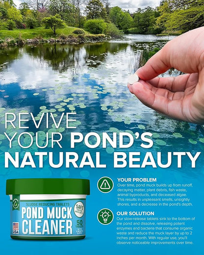 Pond Clarity Solution | Fish Pond Clarity Solution | Sludge Dissolver for Fish Pond 600 Tablets
