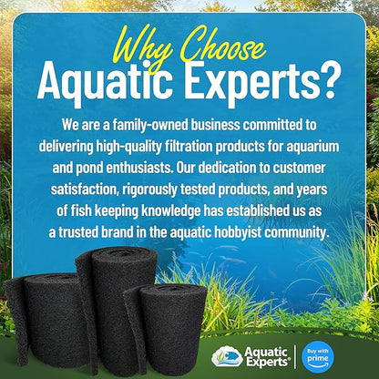Aquatic Experts Classic Koi Pond Filter Pad COARSE – Bulk Roll Pond Filter Media, Rigid Ultra-Durable Latex Coated Fish Pond Filter Material US (14" x 56", Coarse (Black))