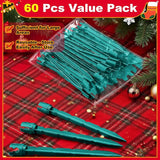 60 Pcs 7.5 Inch Christmas Light Stakes, Christmas Yard Stakes for C7 C9 Christmas Lights, Garden Path Walkway Holiday Decorations(Green)