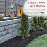 Alpine Corporation 60" Tall Outdoor Solar Metal Butterfly Wind Spinners with Color Changing LED Lights, Garden Decor, Multicolor