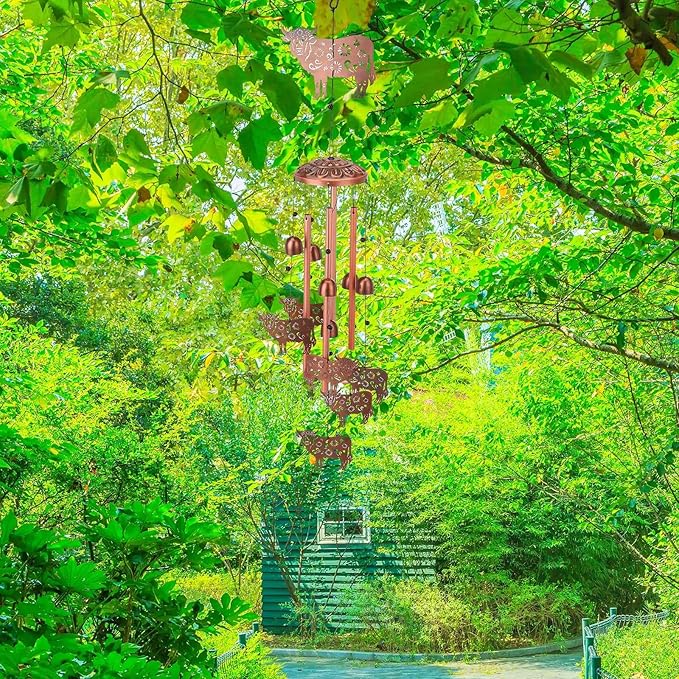 Cow Wind Chimes for Outside Highland Cow Chimes Gifts for Women Men Wife Mom Grandma Birthday Gifts Metal Wind Chimes Memorial Birthday for Outdoors Patio Garden Porch Home (Cow)