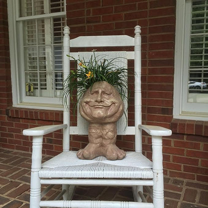 Moptrek styles 37007 Papa John Face Planter 18" Stone Wash Garden Statue