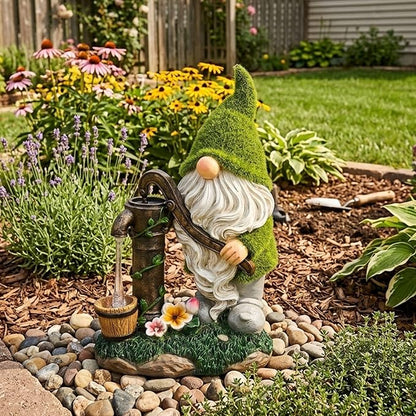 TERESA'S COLLECTIONS Garden Outdoor Decor, Garden Gnomes Decor with Solar Lights, St Patricks Decorations for Outdoor Decor, Waterproof Resin Decorations for Porch Patio, Gift for Dad and Mom, 10"