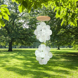 Wind Chimes for Outside, Handcrafted White Capiz Shells Windchime Coastal Style Decor for Indoor/Outdoors, Garden Decors, Great Gift for Women, Beach Hanging Decor, Wind Chimes Lovers and More