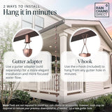 Rain Chains Direct - Square Link Rain Chain - 8.5 FT - Durable Milled Aluminum - Premium Rain Chains for Gutters