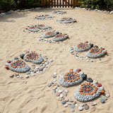 Garden Stepping Stones - Decorative Garden Stones for Patio, Deck, Garden or Sidewalk Faux Cobblestone Stepping Stones (Set of 2#A Small Size