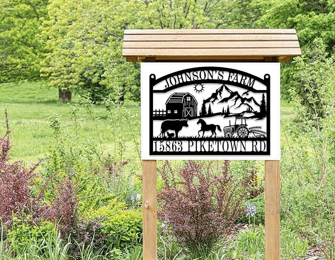 Custom Metal Ranch Sign, Outdoor Ranch Sign, Metal Hanging Farm Signs,Custom Farm Sign,Personalized Metal Farm and Ranch Signs, Custom Outdoor Hanging Sign for Farmhouse Decor and Gifts