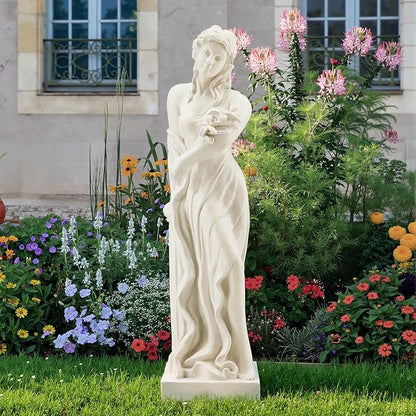 Nymph Garden Statue Large, 51" H Goddess of Spring Flowers Roman Style Sculpture Decoration, Outdoor Statue for Patio Lawn Porch Decor