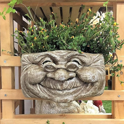 Grandma Violet Stone Wash The Face Statue Tree & Patio Wall Planter