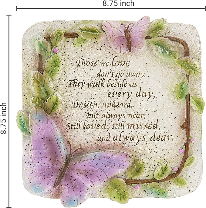 MyGift Memorial Garden Stone Sympathy Verse Hanging Wall Decor, Remembrance Stepping Stone