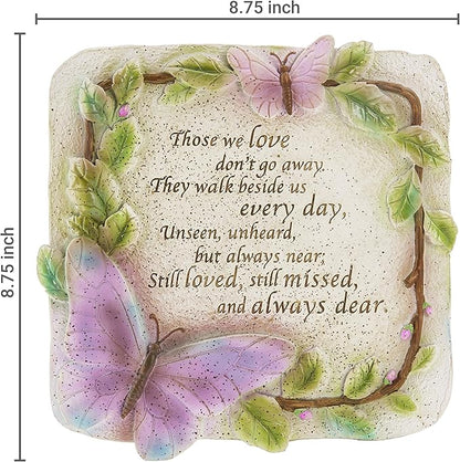 MyGift Memorial Garden Stone Sympathy Verse Hanging Wall Decor, Remembrance Stepping Stone