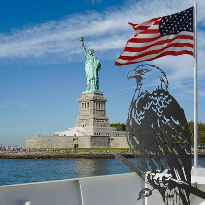 Renovatio Metal Bald Eagle Yard Decor – Majestic Bird Decoration, Metal Bird Decoration, Outdoor Tree Ornaments – Ideal for Dad, Uncle, or Grandfather – A Remarkable Outdoor Yard Decor – Black