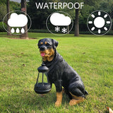 Garden Statues Dog Solar Hanging Light, Courtyard Resin Simulated Handicraft Dog Statue Ornament, Garden Yard Entrance Decoration.