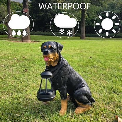 Garden Statues Dog Solar Hanging Light, Courtyard Resin Simulated Handicraft Dog Statue Ornament, Garden Yard Entrance Decoration.