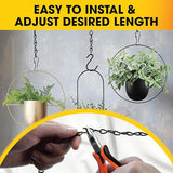 [Upgraded] 79” Black Electroplated Steel Hanging Chain with S-Hooks, Snap Hooks, Ceiling Hooks & Pliers, 33LBS Load Capacity, Adjustable Length for Hanging Bird Feeders, Planters, Lanterns, Billboards