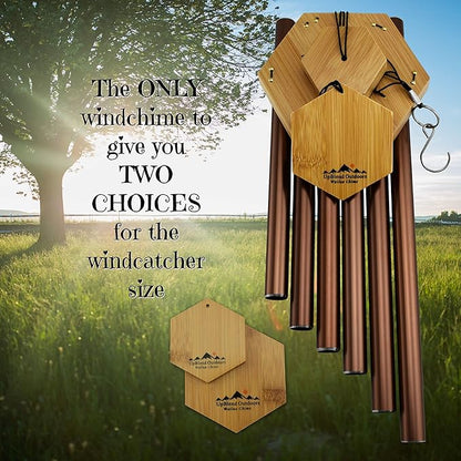 2 Pack Wind Chimes Gift Set - UpBlend Outdoors, 29” Copper-Red and 41” Blue Wind Chimes Bundle, Copper Gifts, WindChimes Outdoors Clearance